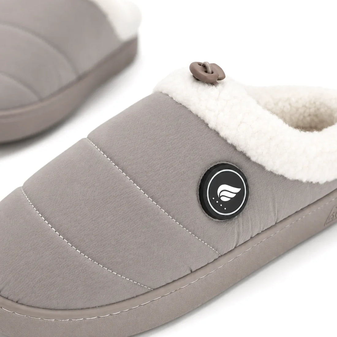 Verwarmde pantoffels taupe 4